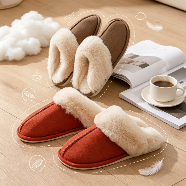 The Cloudies US | Winter Fuzzy Cross-Band Slippers for Women & Men
