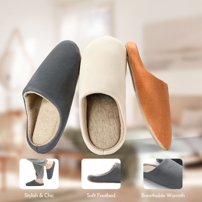 CLOUDIES SLIPPERS – THICK SOLE, SOFT LINING, NON-SLIP WARM COMFORT FOR ALL-DAY RELIEF