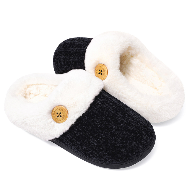 The Cloudies US | Women's Cozy Fluffy Slippers - Winter Warm Indoor House Shoes
