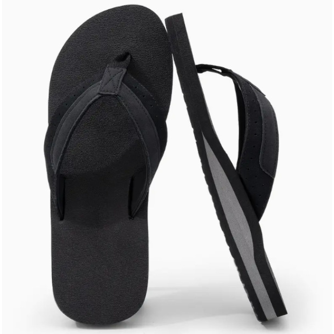 THE CLOUDIES | MEN'S ORTHOPEDIC LEATHER FLIP FLOPS - SUPPORTIVE BEACH SANDALS