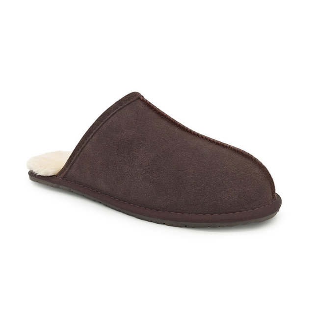 THE CLOUDIES | MEN'S LEATHER WINTER SNOW BOOTS - ANTI-SLIP FLEECE LINED HOUSE SHOES