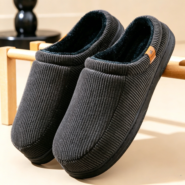 THE CLOUDIES | MEN'S CLASSIC CORDUROY WINTER SLIPPERS WITH DEEP MEMORY FOAM