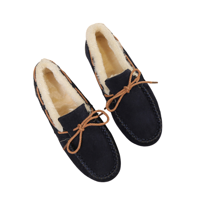 THE CLOUDIES | WOMEN'S FLEECE BOW KNOT MOCCASIN SLIPPERS - COZY WARM WINTER HOUSE SHOES