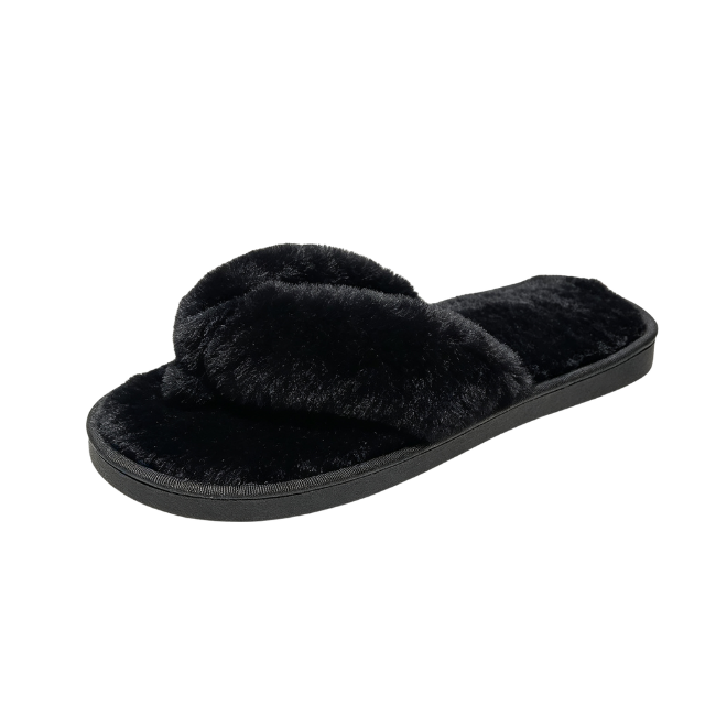 The Cloudies US | Winter Fuzzy Cross-Band Slippers for Women