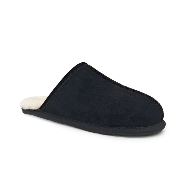 THE CLOUDIES | MEN'S LEATHER WINTER SNOW BOOTS - ANTI-SLIP FLEECE LINED HOUSE SHOES