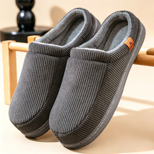 THE CLOUDIES | MEN'S CLASSIC CORDUROY WINTER SLIPPERS WITH DEEP MEMORY FOAM