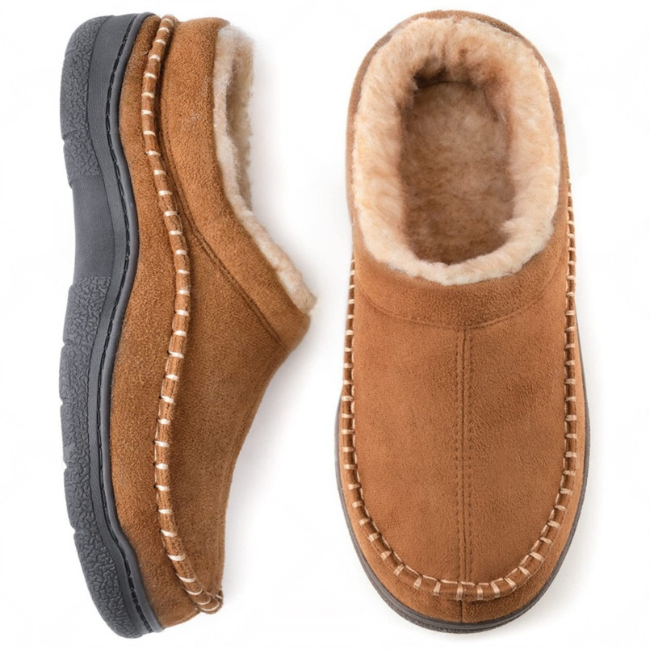THE CLOUDIES | MEN'S SUEDE WIDE-FIT MOCCASIN SLIPPERS WITH ARCH SUPPORT
