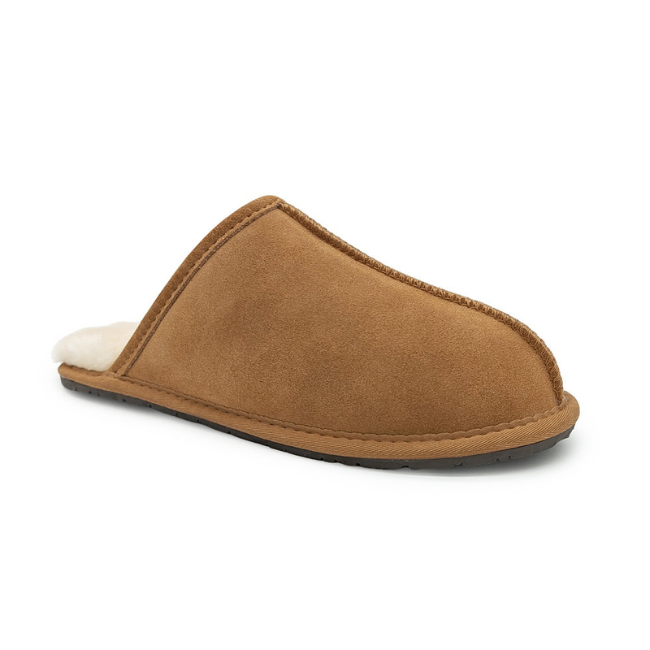 THE CLOUDIES | MEN'S LEATHER WINTER SNOW BOOTS - ANTI-SLIP FLEECE LINED HOUSE SHOES