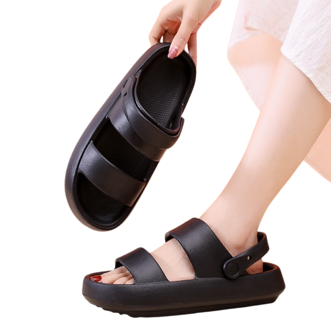 THE CLOUDIES | DOUBLE-STRAP CLOUD SLIDES - ANTI-SLIP THICK SOLE SUMMER SANDALS