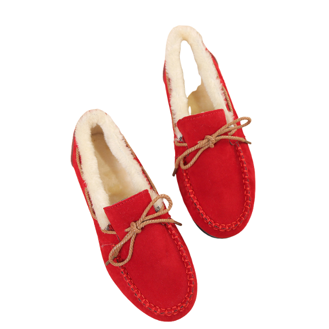 THE CLOUDIES | WOMEN'S FLEECE BOW KNOT MOCCASIN SLIPPERS - COZY WARM WINTER HOUSE SHOES