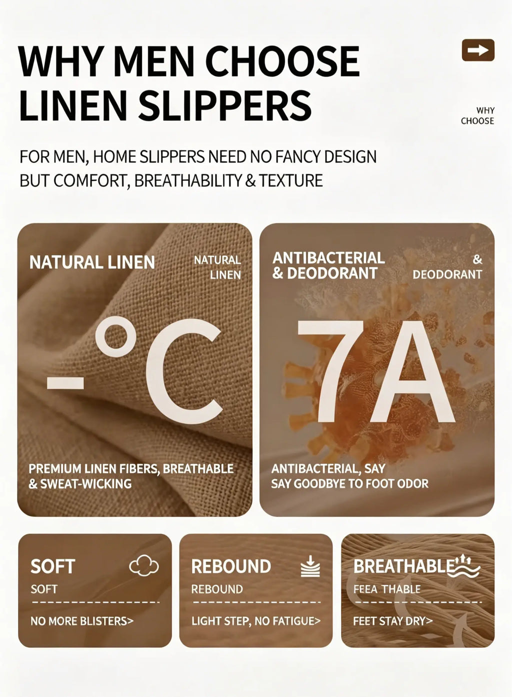 THE CLOUDIES | UNISEX NATURAL LINEN HOUSE SLIPPERS - BREATHABLE NON-SLIP LINEN SLIDES FOR SUMMER