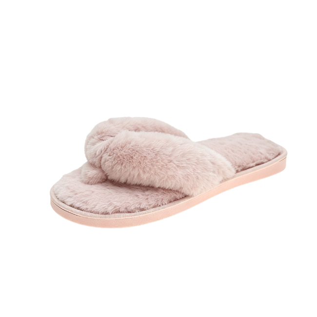 The Cloudies US | Winter Fuzzy Cross-Band Slippers for Women