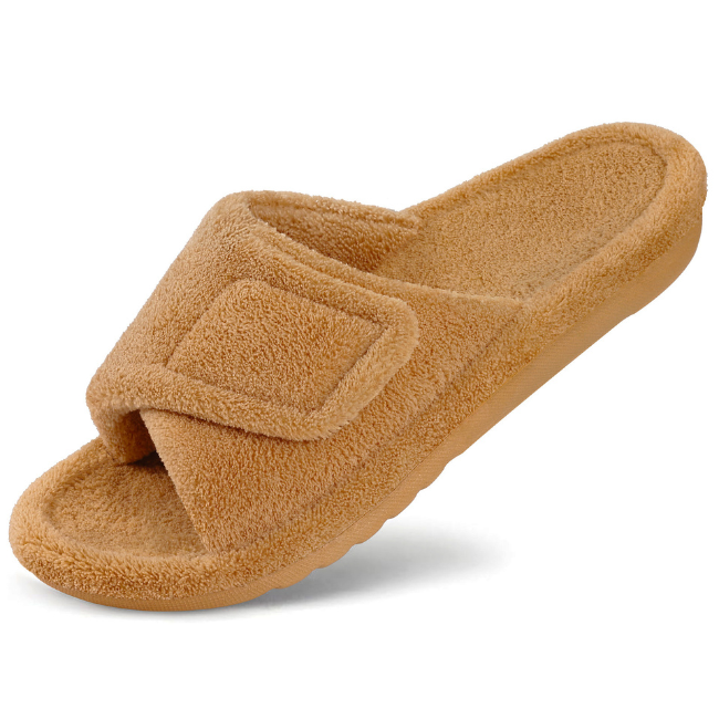 THE CLOUDIES | WOMEN'S ORTHOPEDIC FLEECE SLIDES - ADJUSTABLE INDOOR/OUTDOOR WINTER SLIPPERS