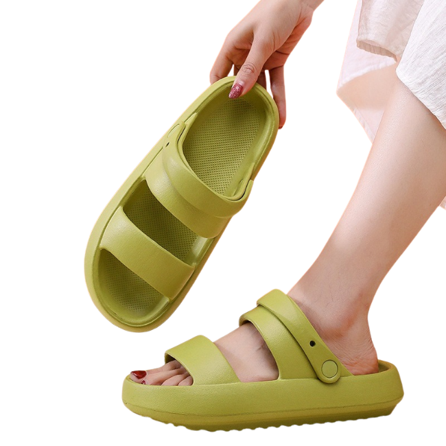 THE CLOUDIES | DOUBLE-STRAP CLOUD SLIDES - ANTI-SLIP THICK SOLE SUMMER SANDALS