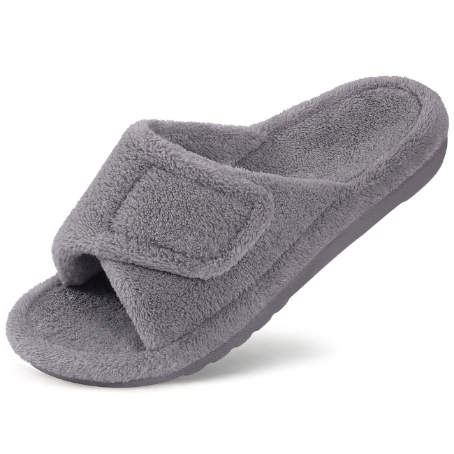 THE CLOUDIES | WOMEN'S ORTHOPEDIC FLEECE SLIDES - ADJUSTABLE INDOOR/OUTDOOR WINTER SLIPPERS