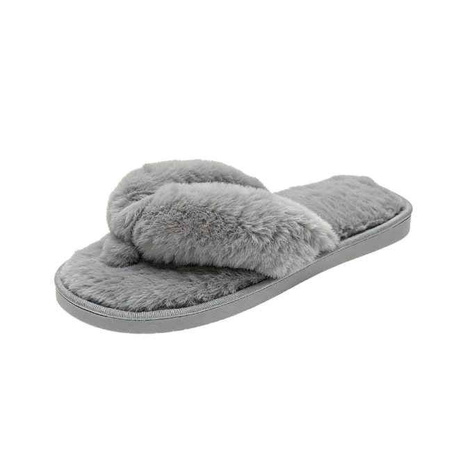 The Cloudies US | Winter Fuzzy Cross-Band Slippers for Women
