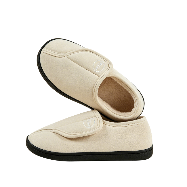 THE CLOUDIES | ORTHOPEDIC WINTER SLIPPERS - ADJUSTABLE HOOK & LOOP FLEECE WARM RECOVERY SHOES FOR MEN & WOMEN