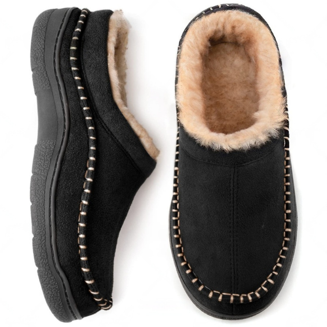 THE CLOUDIES | MEN'S SUEDE WIDE-FIT MOCCASIN SLIPPERS WITH ARCH SUPPORT