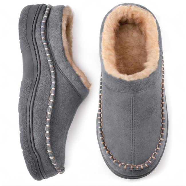 THE CLOUDIES | MEN'S SUEDE WIDE-FIT MOCCASIN SLIPPERS WITH ARCH SUPPORT
