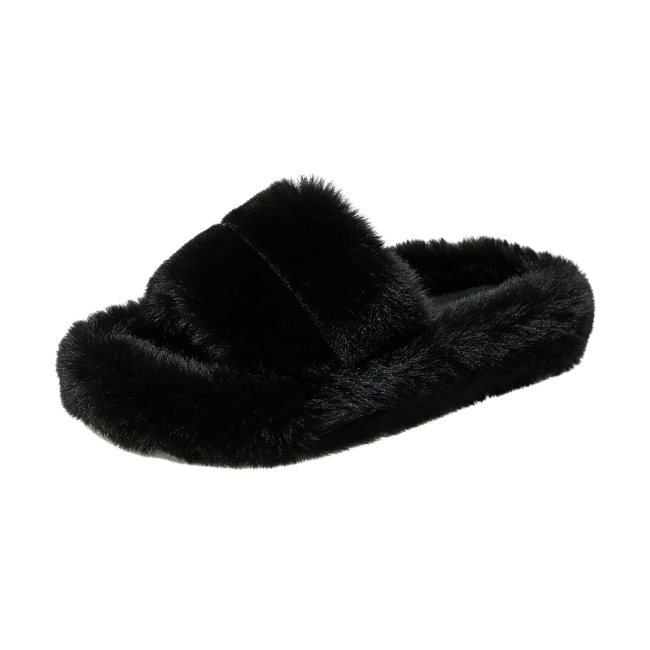 The Cloudies US | Winter Fuzzy Cross-Band Slippers for Women