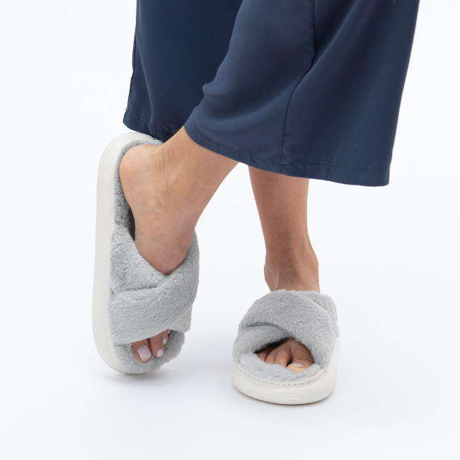 CRISS-CROSS PLUSH SLIPPERS, BREATHABLE WARMTH & COMFY NON-SLIP THICK SOLE