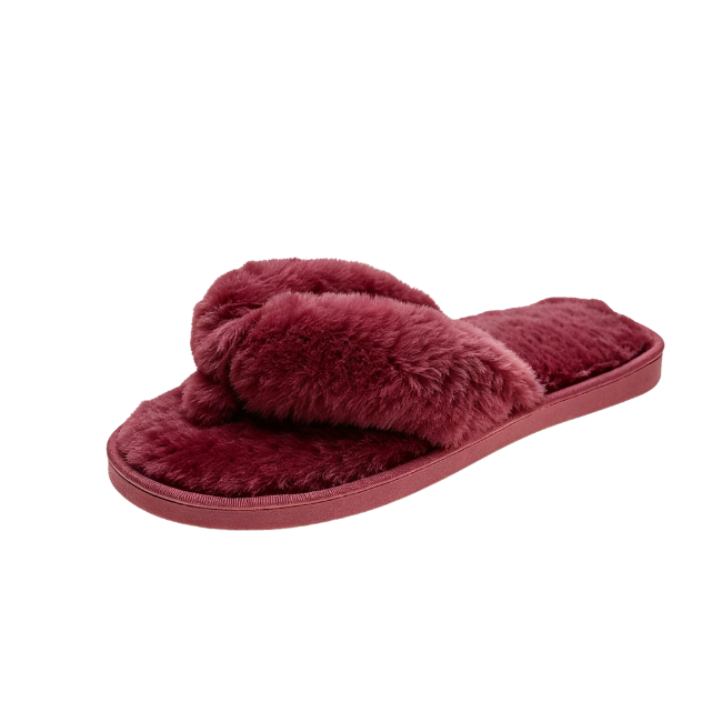 The Cloudies US | Winter Fuzzy Cross-Band Slippers for Women