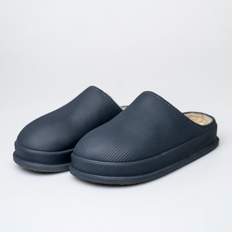 PLUSH LINED COMFORT SLIPPERS FOR INDOOR OUTDOOR - WATERPROOF ANTI-SLIP EVA CUSHION