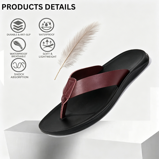 THE CLOUDIES | MEN'S FASHION BEACH FLIP FLOPS - SOFT CUSHION SOLE SUMMER SLIPPERS