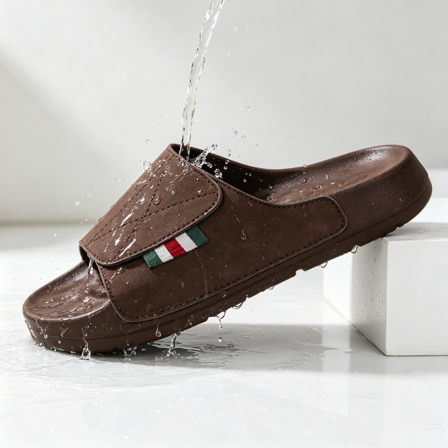 THE CLOUDIES | MEN'S SUMMER CORK SLIDES - LIGHTWEIGHT WATERPROOF BEACH SLIPPERS