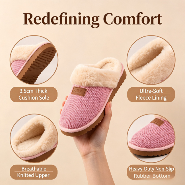 The Cloudies US | Cozy Fleece Closed-Toe Slippers for Women