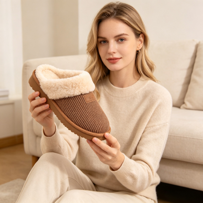 The Cloudies US | Cozy Fleece Closed-Toe Slippers for Women