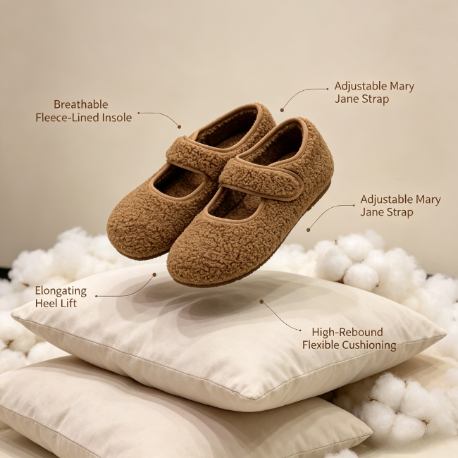 THE CLOUDIES | PLUSH MARY JANE BIRKENSTOCKS - COMFORTABLE WINTER SLIPPERS FOR WOMEN