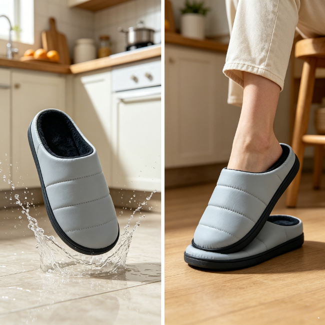THE CLOUDIES | WATERPROOF MEMORY FOAM SLIPPERS - COZY WINTER HOUSE SHOES FOR MEN & WOMEN