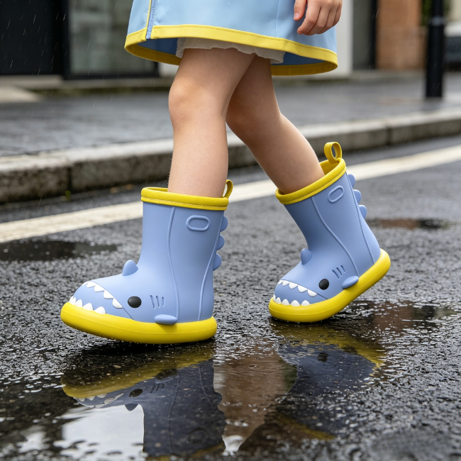 THE CLOUDIES | KIDS' WATERPROOF SHARK RAIN BOOTS