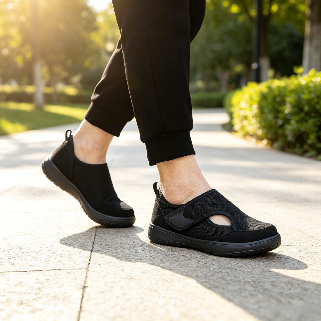 The Cloudies US | Wide-Fit Breathable Flyknit Walking Shoes with Adjustable Strap