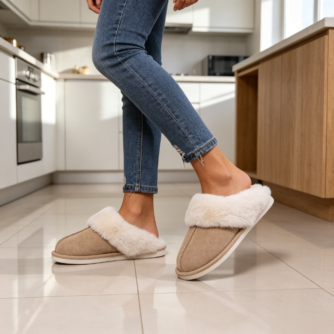 The Cloudies US | Unisex Cozy Fleece Winter Slippers with Thick Sole
