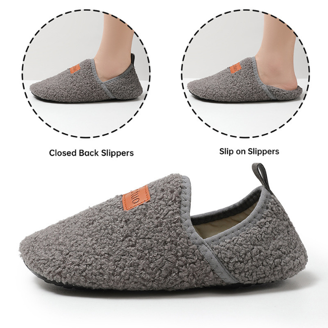 THE CLOUDIES | UNISEX SLIP-ON WINTER SLIPPERS - COZY PLUSH & FLEXIBLE RUBBER SOLE