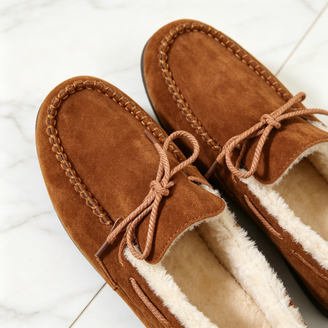 THE CLOUDIES | WOMEN'S FLEECE BOW KNOT MOCCASIN SLIPPERS - COZY WARM WINTER HOUSE SHOES