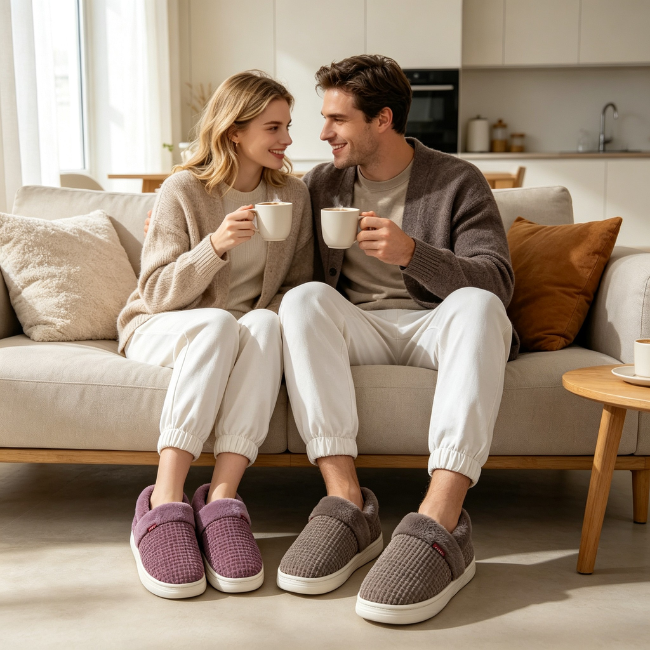 The Cloudies US | Unisex Cozy Fleece Winter Slippers with Thick Sole