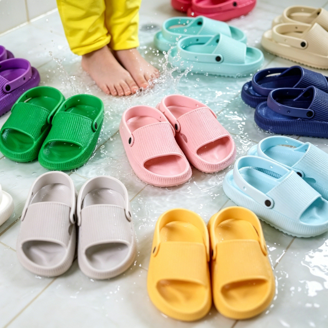 THE MINI CLOUDIES | KIDS' SUMMER SLIDES WITH SECURE BACK STRAP