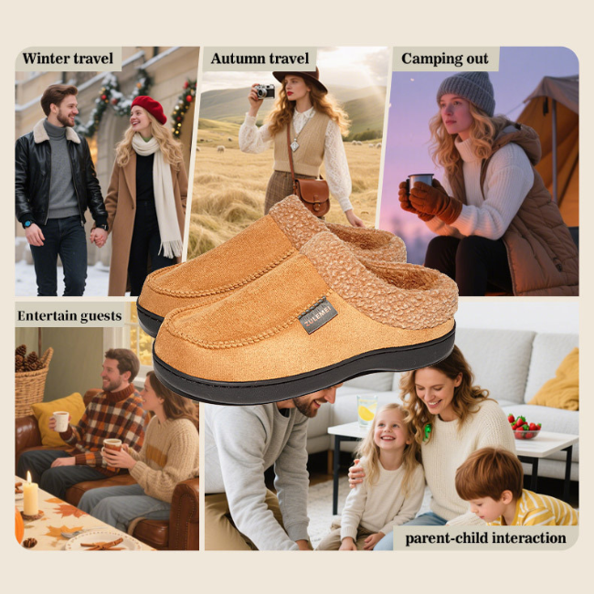 THE CLOUDIES | UNISEX WINTER PLUSH SLIPPERS - COZY SOFT HOUSE SHOES WITH ANTI-SLIP SOLE