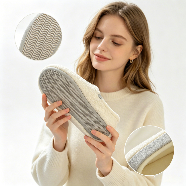 The Cloudies US | Unisex Teddy Fleece Full Back Cozy Indoor Slippers
