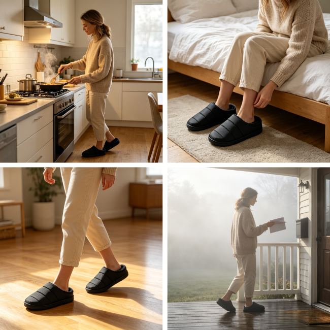 THE CLOUDIES | WATERPROOF MEMORY FOAM SLIPPERS - COZY WINTER HOUSE SHOES FOR MEN & WOMEN