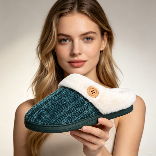 The Cloudies US | Women's Cozy Fluffy Slippers - Winter Warm Indoor House Shoes