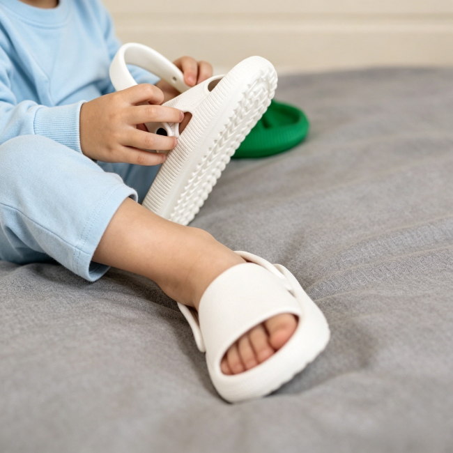 THE MINI CLOUDIES | KIDS' SUMMER SLIDES WITH SECURE BACK STRAP