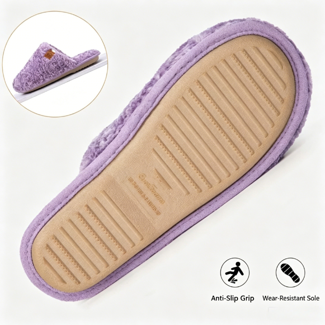 The Cloudies US | Unisex Angel Fleece Cozy Indoor Slippers - 80D Memory Foam House Shoes
