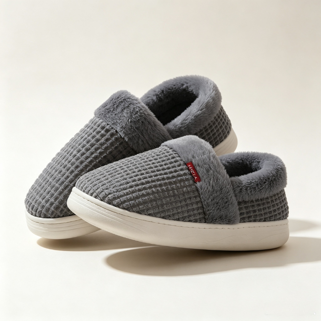 The Cloudies US | Unisex Cozy Fleece Winter Slippers with Thick Sole