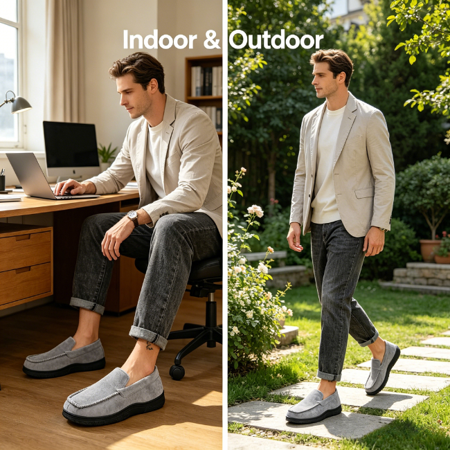 THE CLOUDIES | MEN'S MOCCASIN HOME SLIPPERS WITH ANTI-SHOCK SOLE