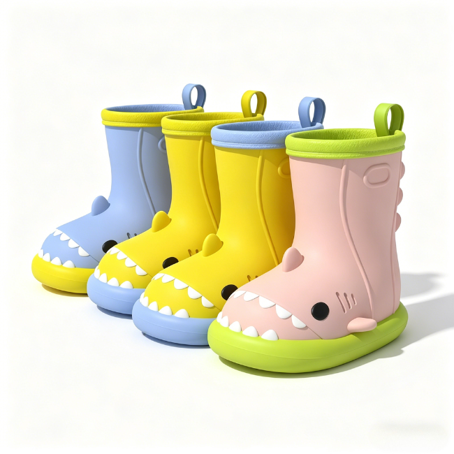 THE CLOUDIES | KIDS' WATERPROOF SHARK RAIN BOOTS