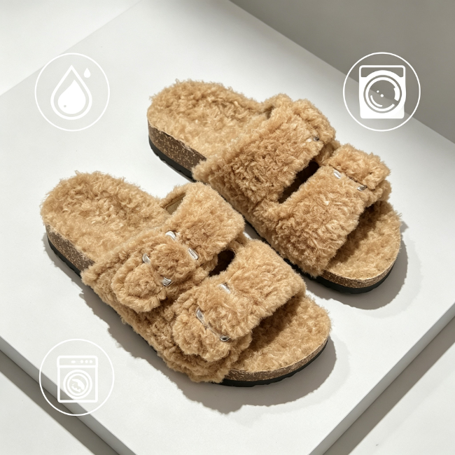The Cloudies US | Cozy Double-Buckle Fleece Birkenstock Slippers